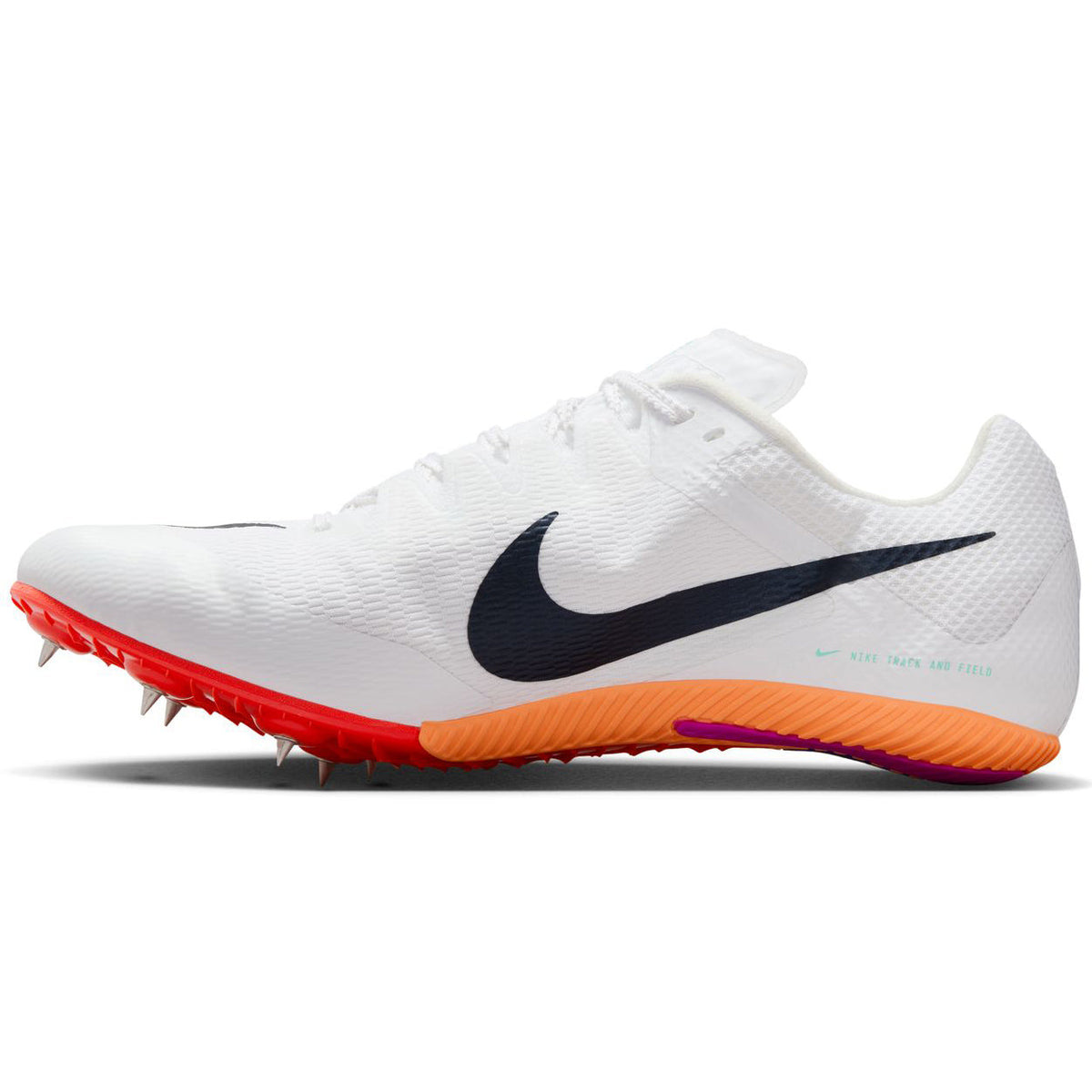 Zoom Rival Sprint Running Spikes White / Obsidian / Bright Crimson / Hyper Turquoise