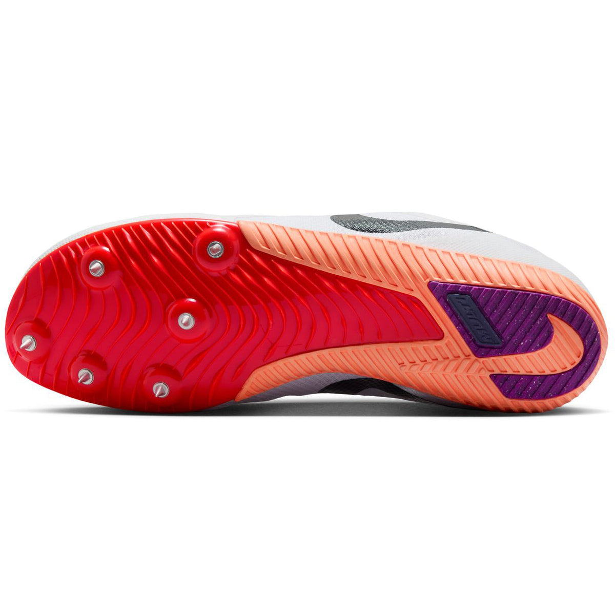 Zoom Rival Multi Running Spikes White / Obsidian / Bright Crimson