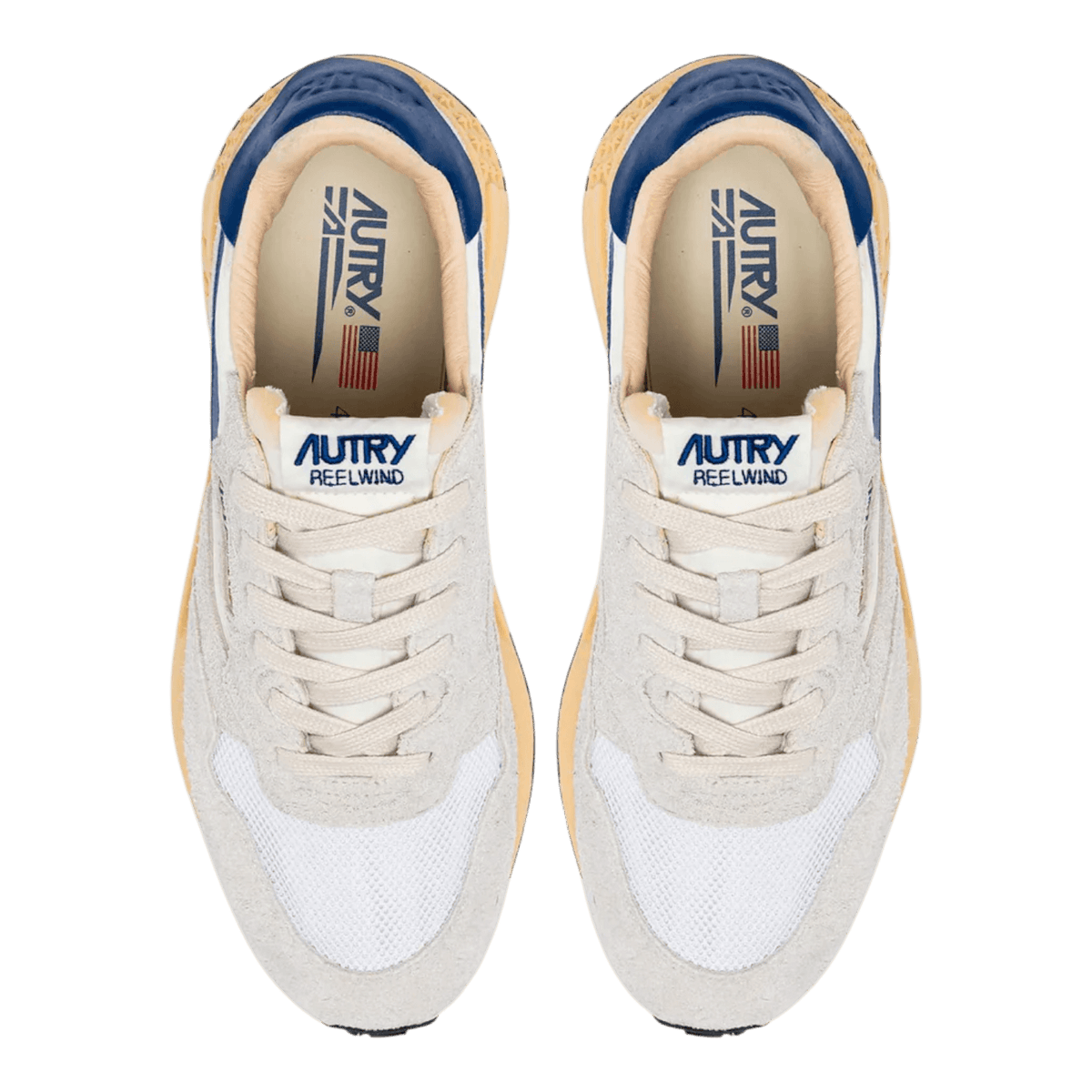 Autry Running Reelwind Low Man Suede White/Royal Blue WWLM-UT01