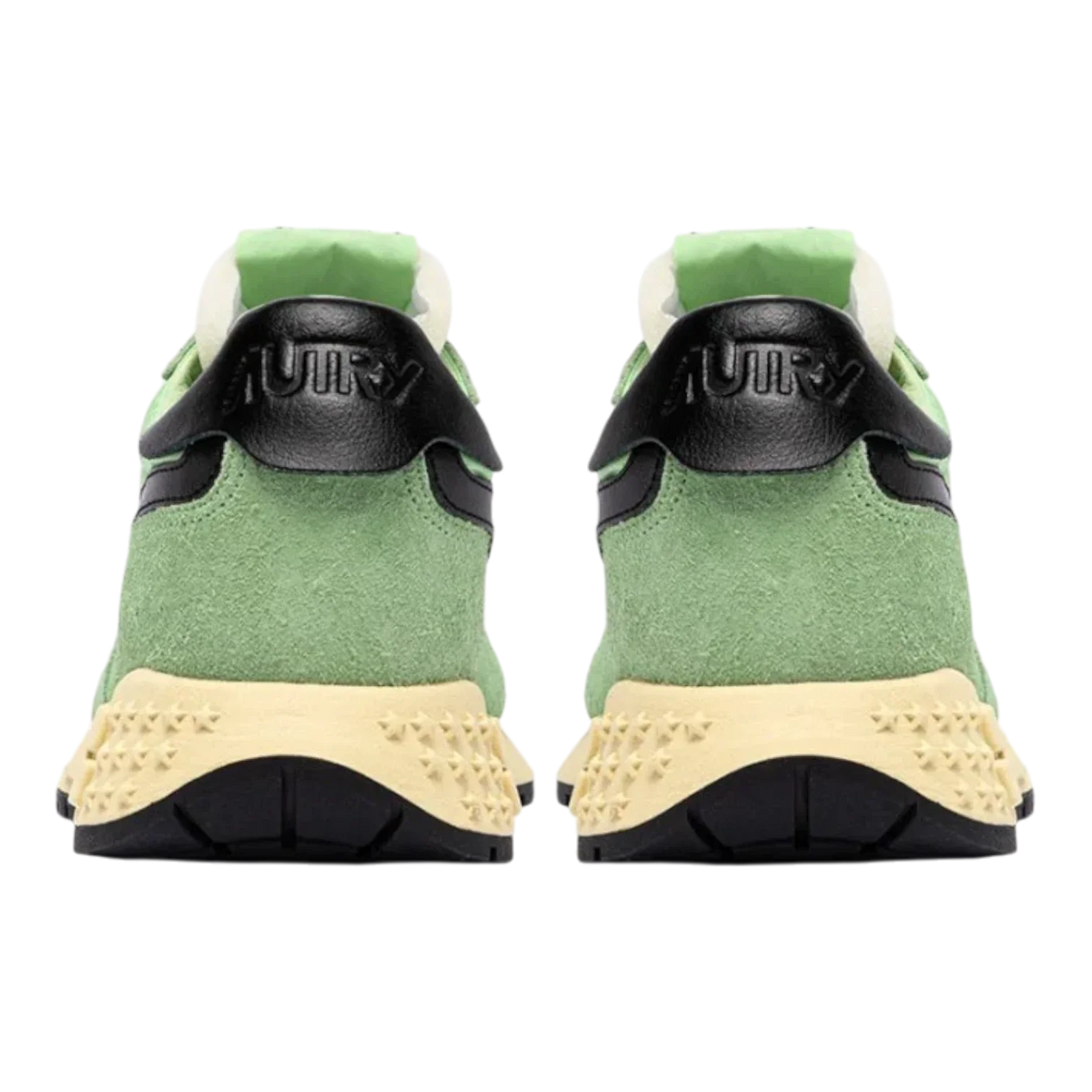 Autry Reelwind Low Sneakers In Pistachio And Black Nylon And Suede Women WWLW-UT40