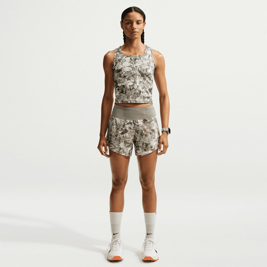 Women's ACG Chamo Camo Dri-FIT 10cm Brief-Lined Running Shorts Sequoia / Summit White