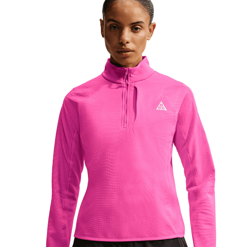 Women's ACG Wolf Grid Therma-FIT 1/2 Zip Top Desert Pink / Light Crimson / Summit White