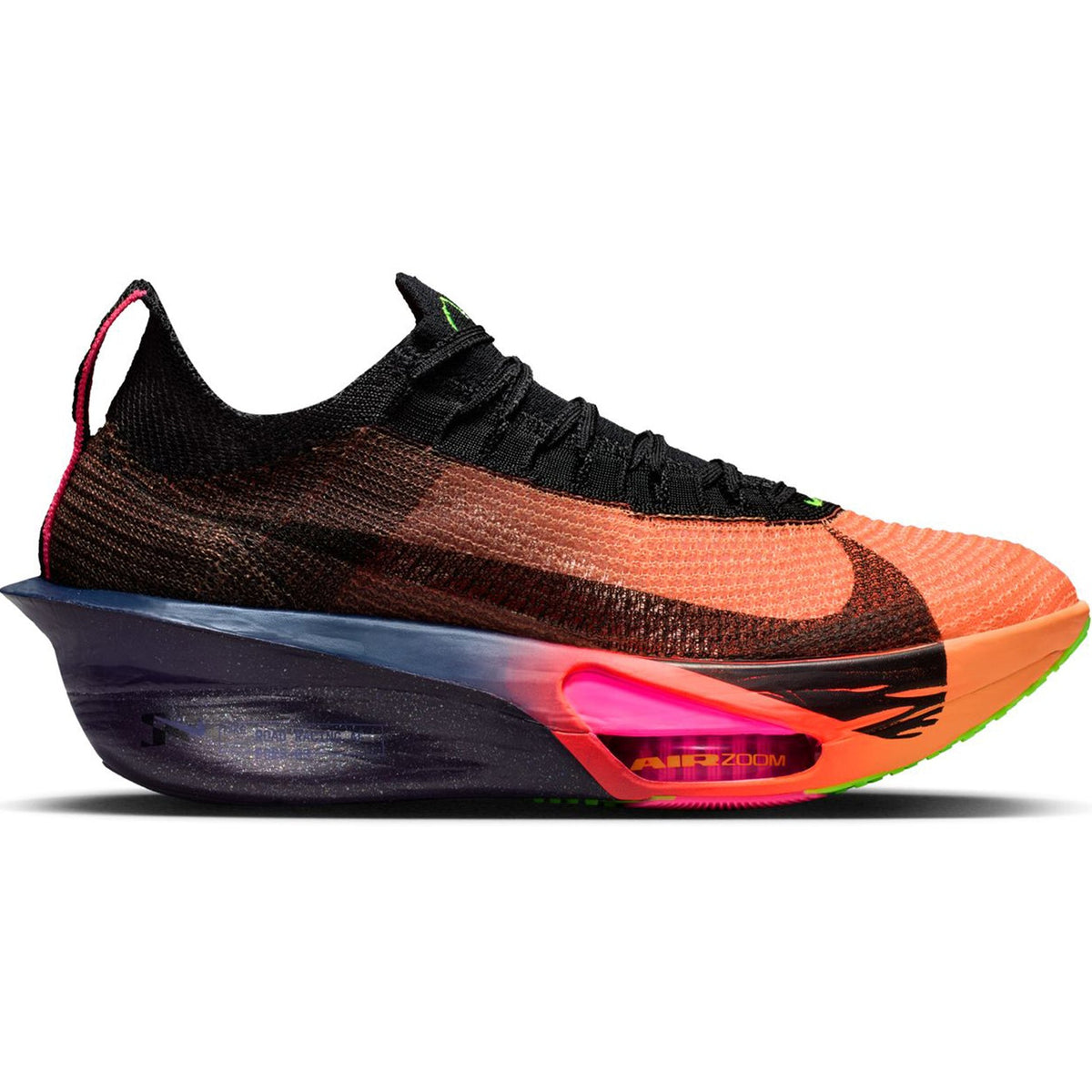 Women's Alphafly 3 GLAM Running Shoes Orange Pulse / Purple Dynasty / Electric Green / Black