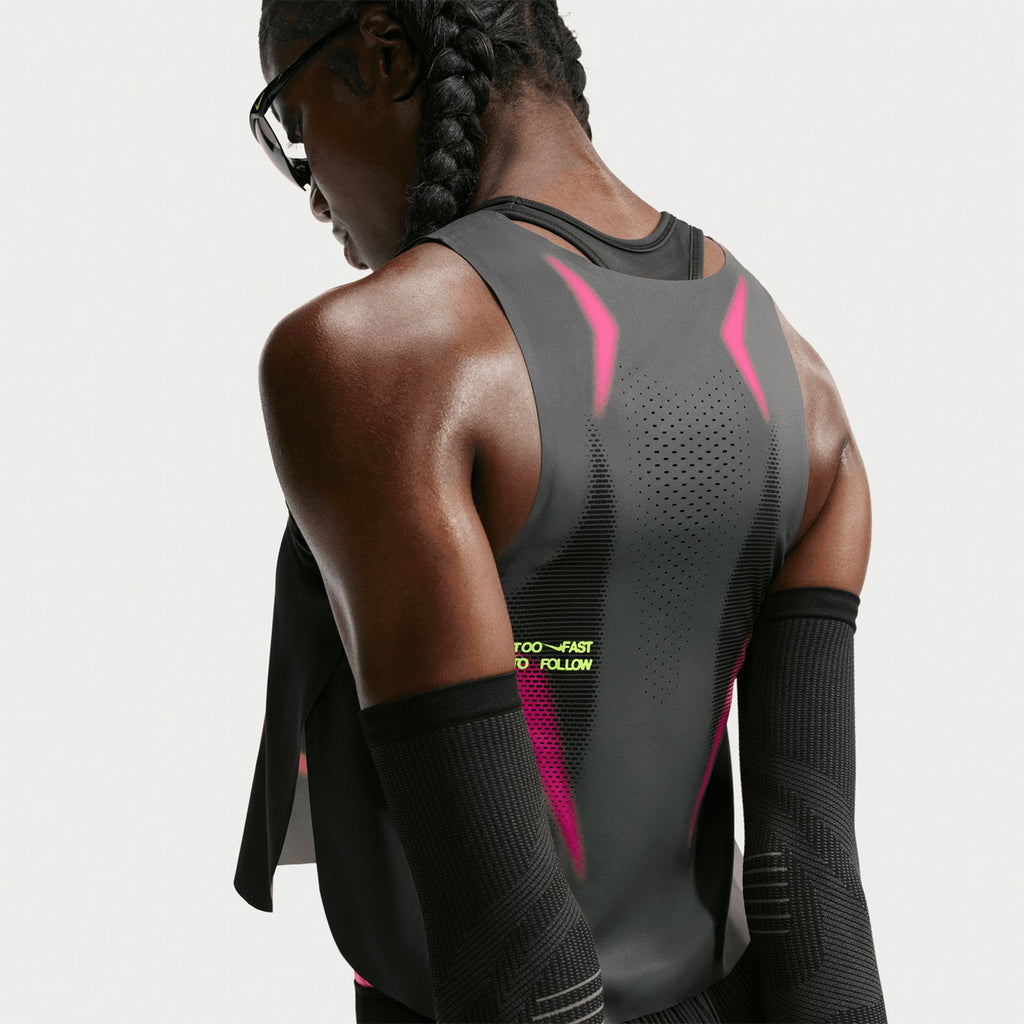 Women's Dri-FIT ADV Cropped Running Vest Iron Grey / Volt / White