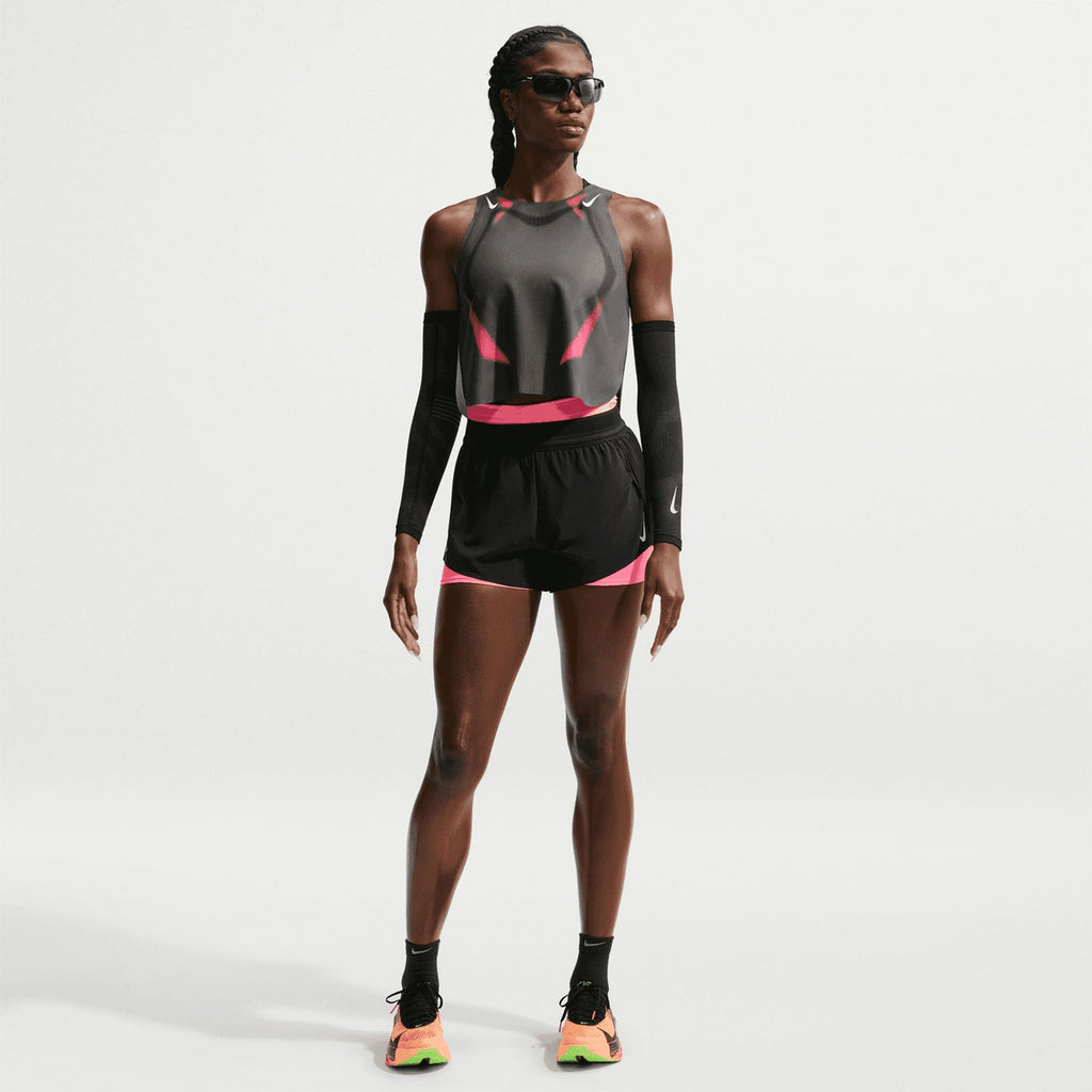 Women's Dri-FIT ADV Cropped Running Vest Iron Grey / Volt / White