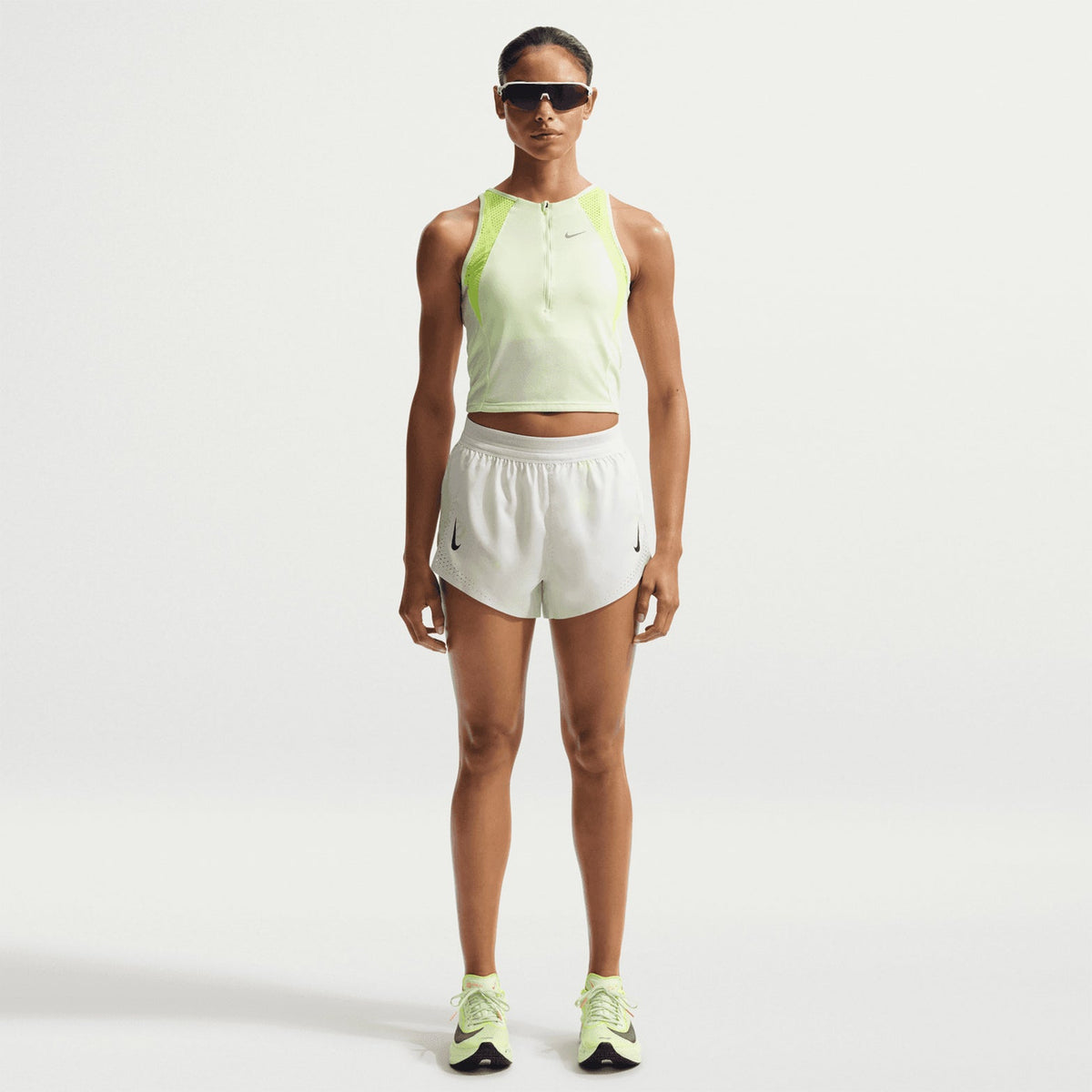 Women's Dri-FIT ADV Mid-Rise 3 Inch Running Shorts Off White / White / Black