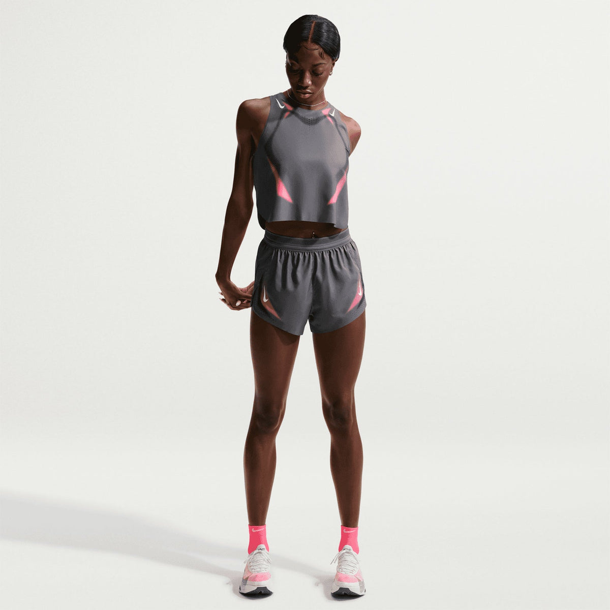 Women's Dri-FIT Aeroswift ADV 3 Inch Running Shorts Iron Grey / White