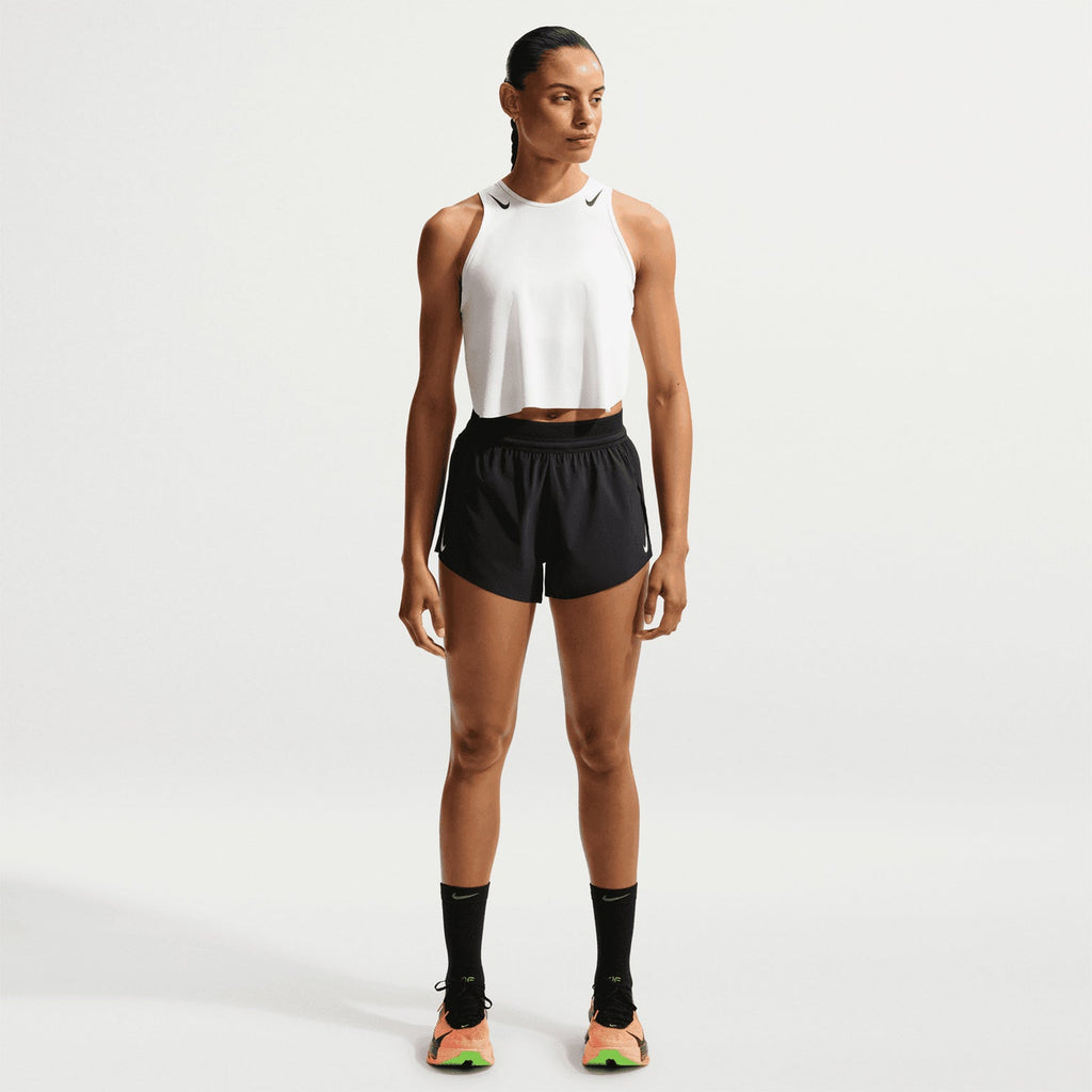 Women's Dri-FIT Aeroswift ADV Mid-Rise 3 Inch Running Shorts Black / White