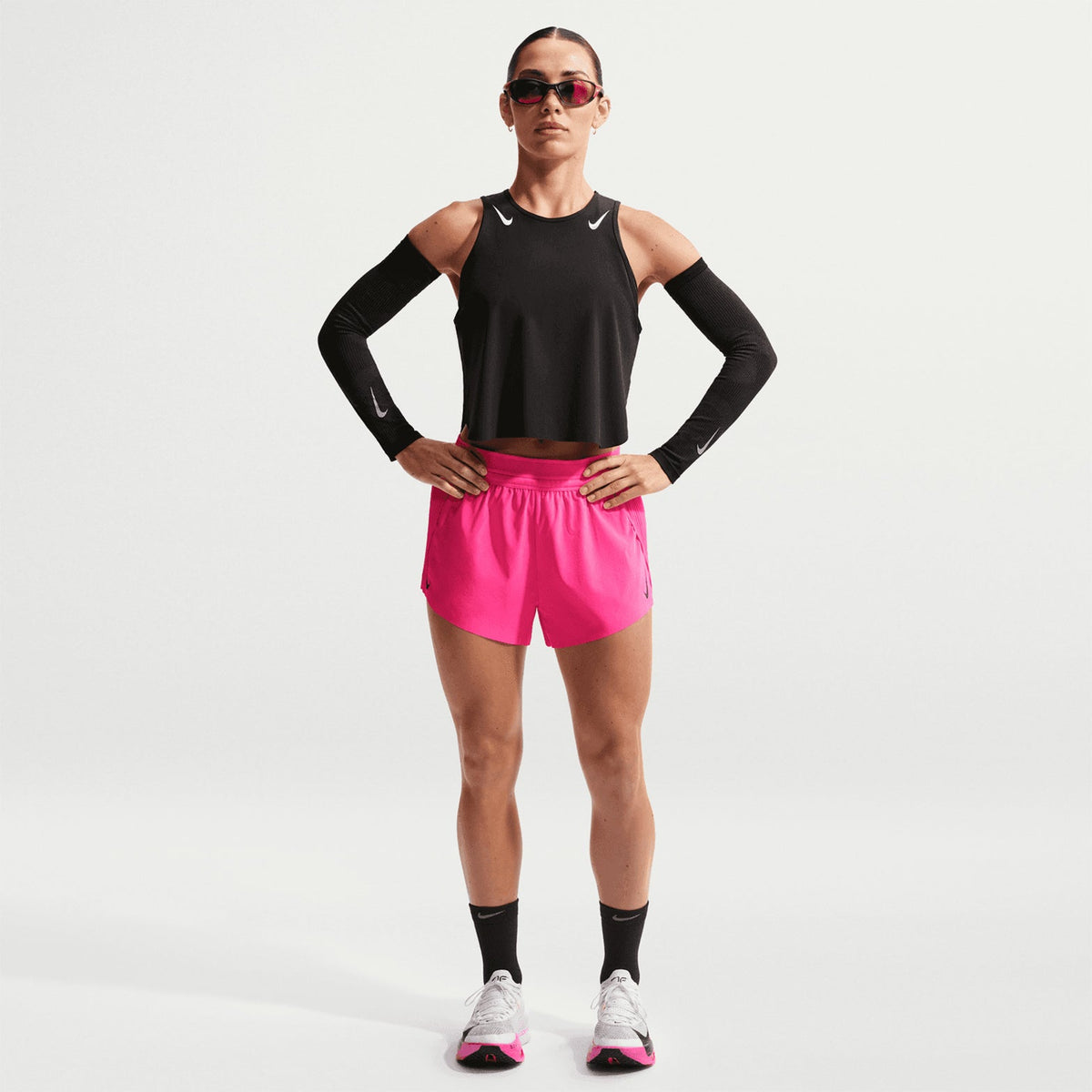 Women's Dri-FIT Aeroswift ADV Mid-Rise 3 Inch Running Shorts Hyper Pink / Black