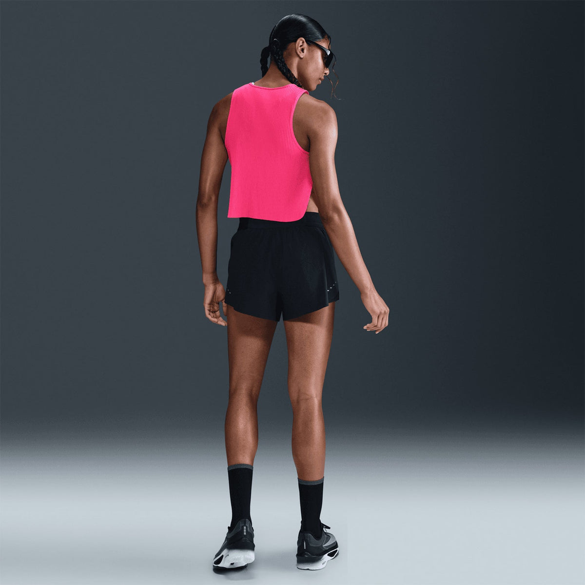 Women's Dri-FIT Aeroswift ADV Cropped Running Tank Hyper Pink / Black