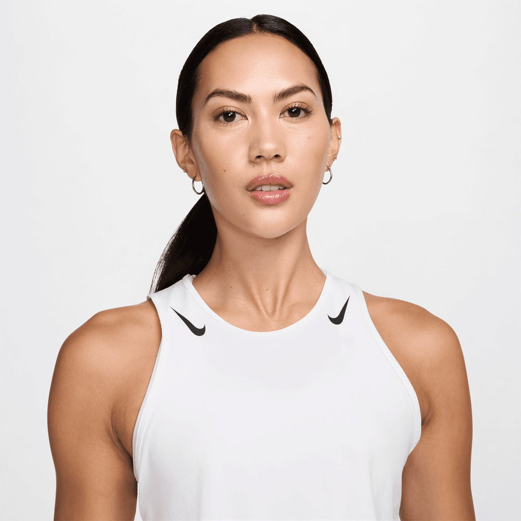 Women's Dri-FIT Aeroswift ADV Cropped Running Tank White / Black