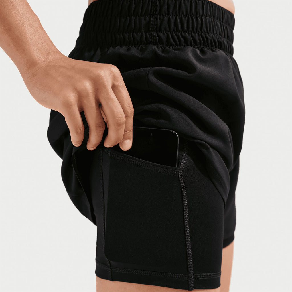 Women's Dri-FIT High-Waisted 3 Inch 2 in 1 Shorts Black / White