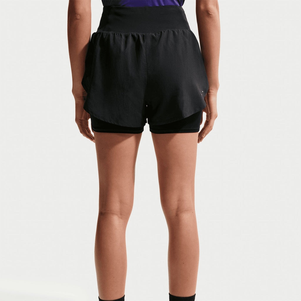Women's Flow Dri-FIT High-Waisted 2 in 1 Shorts Black / Black