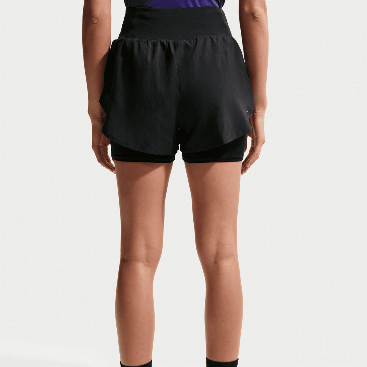 Women's Flow Dri-FIT High-Waisted 2 in 1 Shorts Black / Black