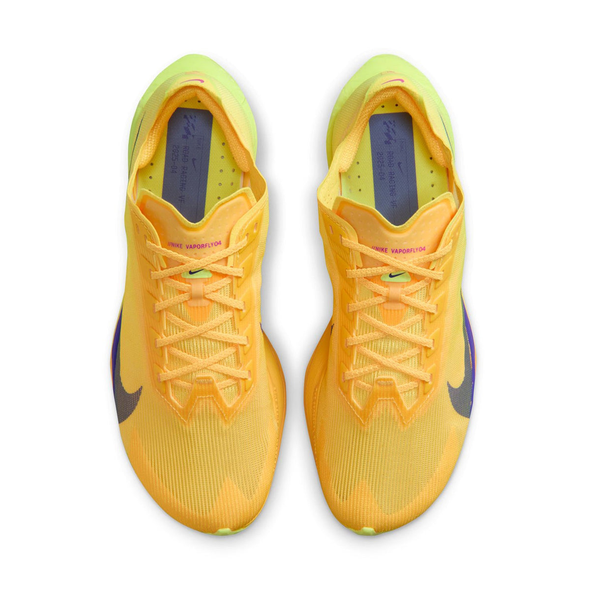 Women's Vaporfly 4 Running Shoes Citron Pulse / Laser Orange / Volt Ice / Indigo Burst