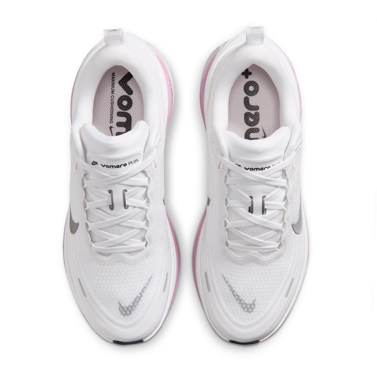 Women's Vomero Plus Running Shoes White / Bleached Lilac / Summit White / Metallic Silver