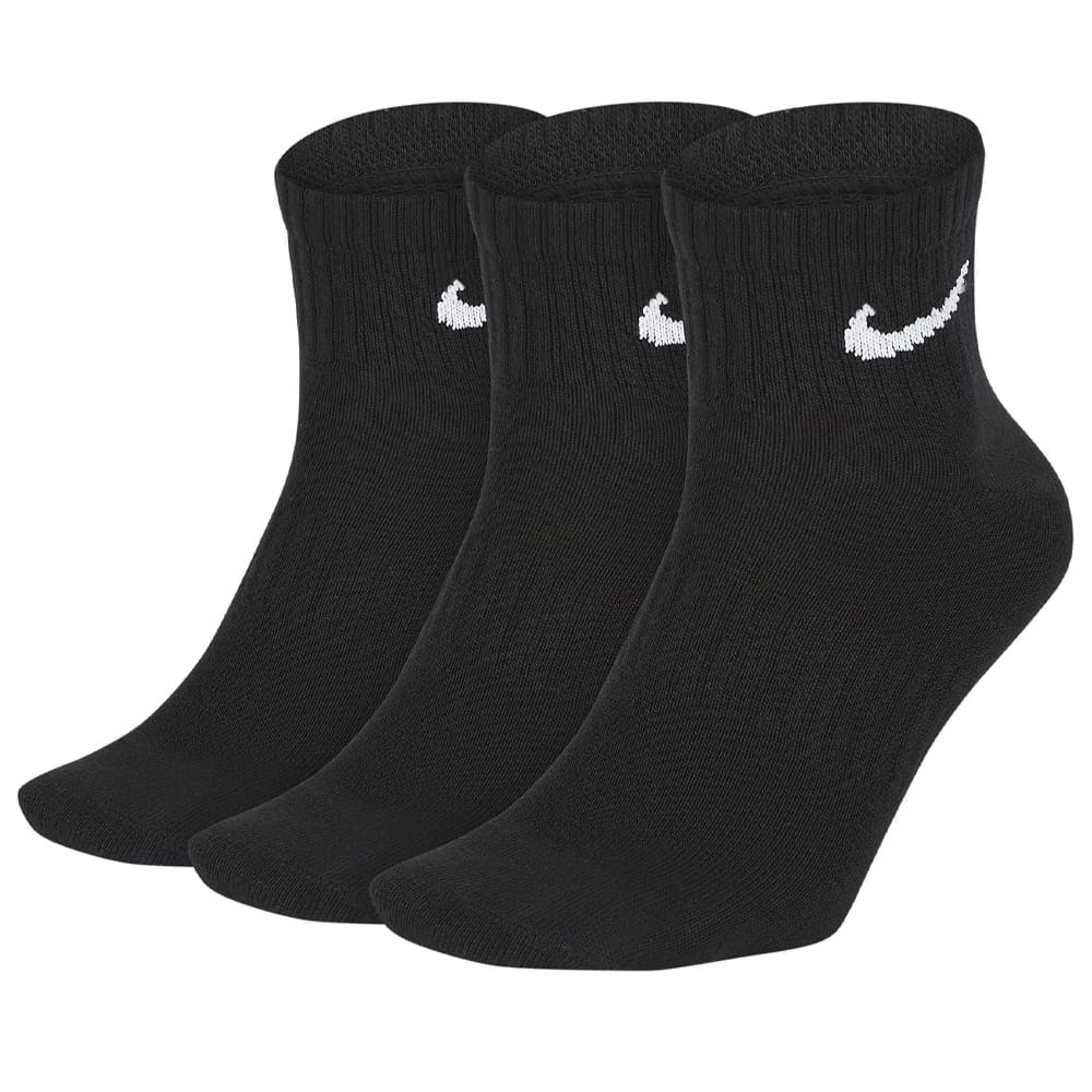 Nike Everday Lightweight Ankle Training Socks (3 Pairs) - Black/White