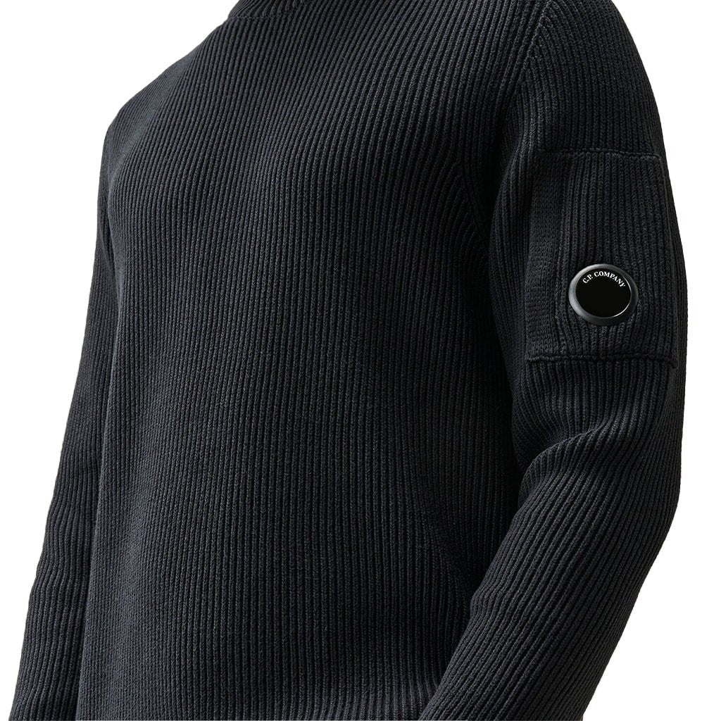 [C.P. Company] Full Rib Cotton Lens Crewneck Knit