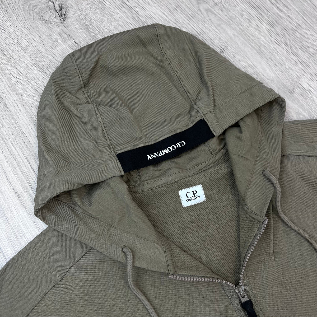 CP Company Raised Fleece Zip Hoodie - Fallen Rock