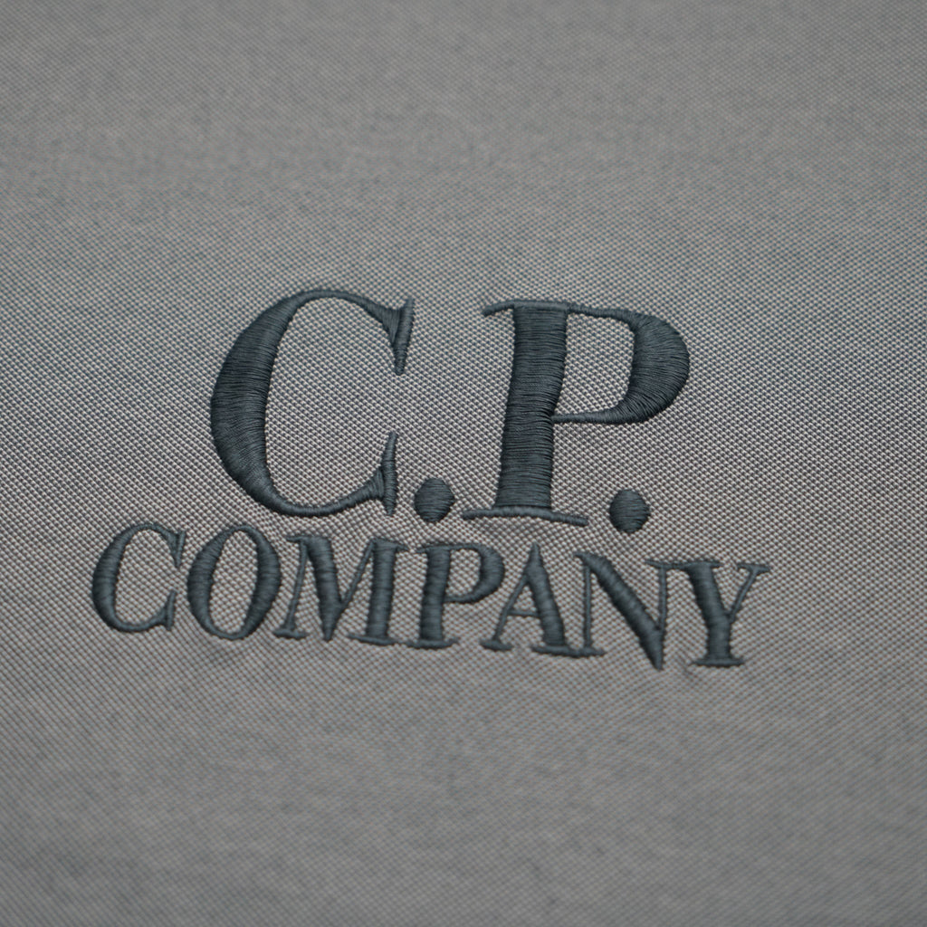 [C.P. Company] Tacting Piquet Embroidery T-shirt in Smoked Pearl- Grey