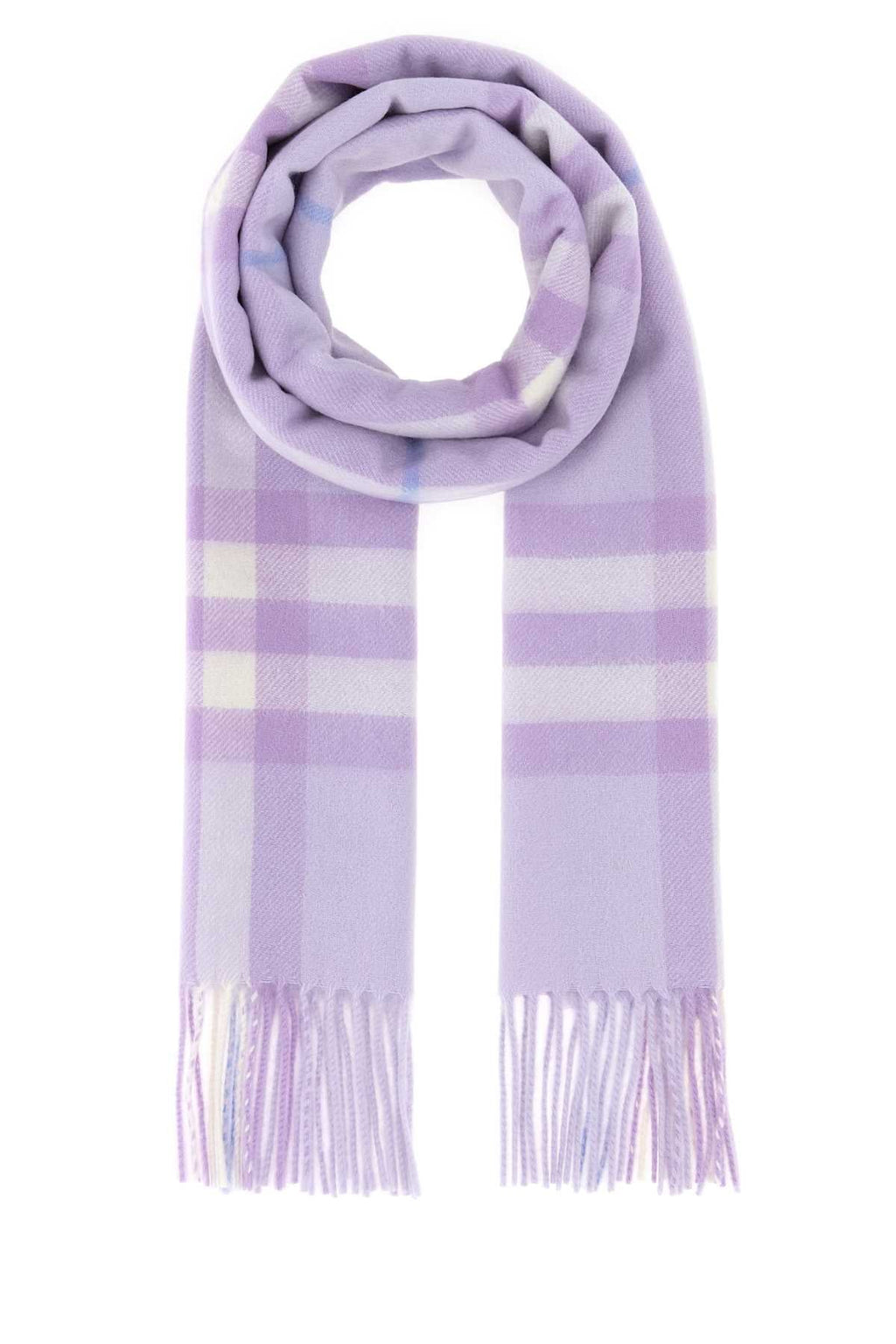 Burberry Checked Wool Scarf — Purple