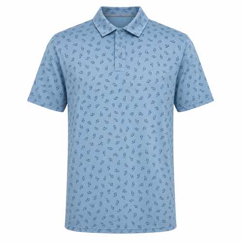 Nike Dri-Fit Par 5 Shoe Print Polo Shirt - Work Blue/Work Blue