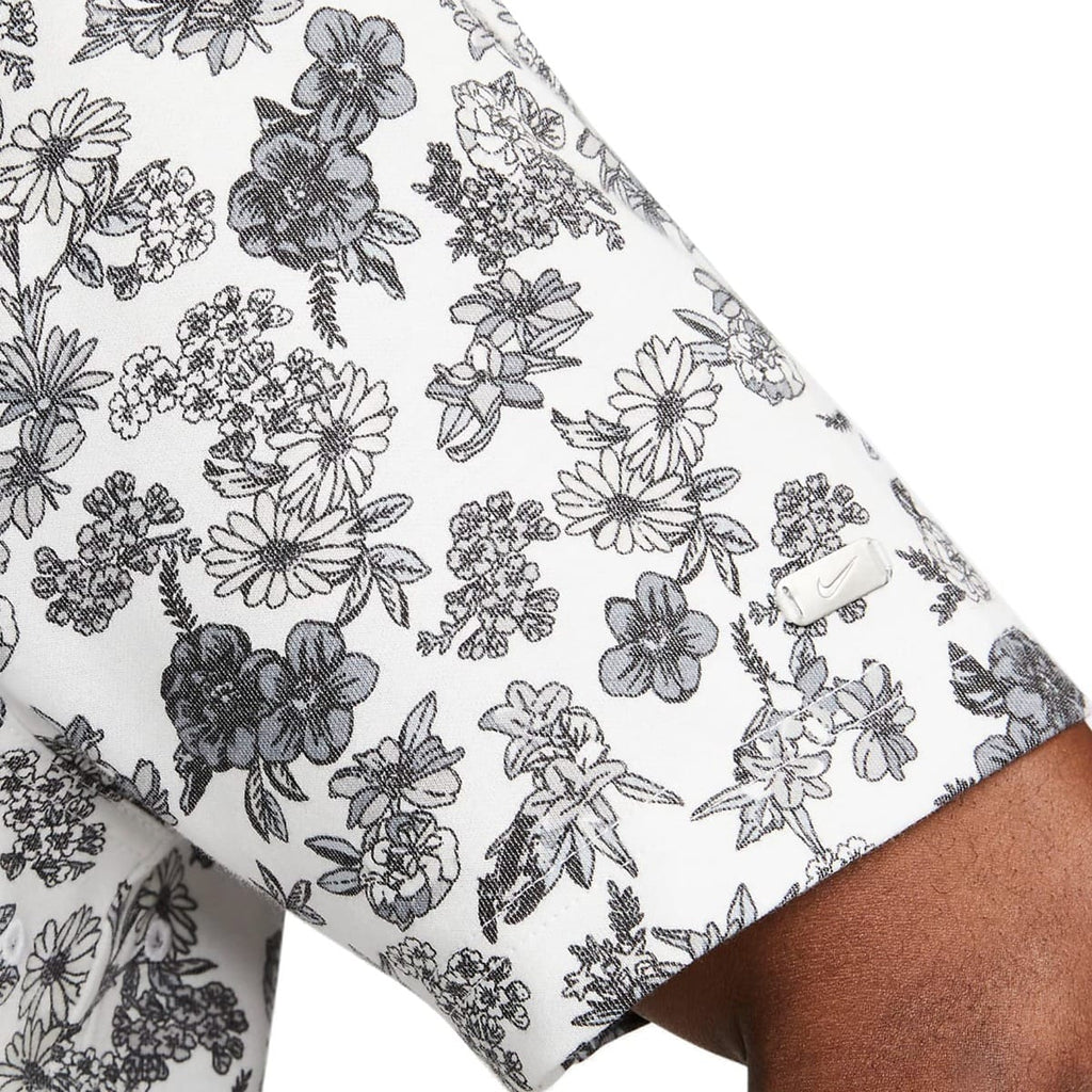 Nike Dri-FIT Player Floral Print Polo Shirt - White/Brushed Silver