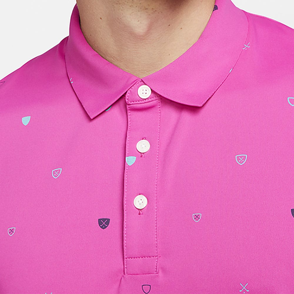 Nike Dri-FIT Player Printed Polo Shirt - Active Pink/Brushed Silver