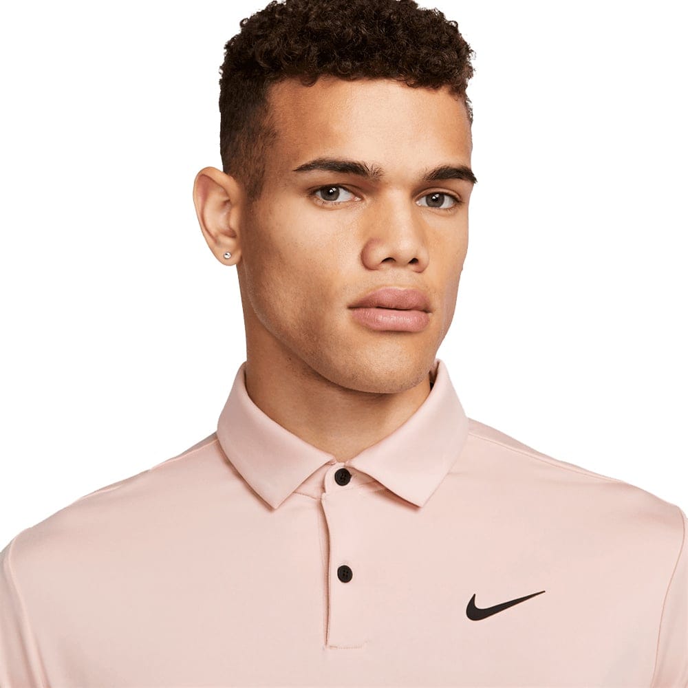 Nike Dri-FIT Tour Solid Polo Shirt - Pink Oxford/Black