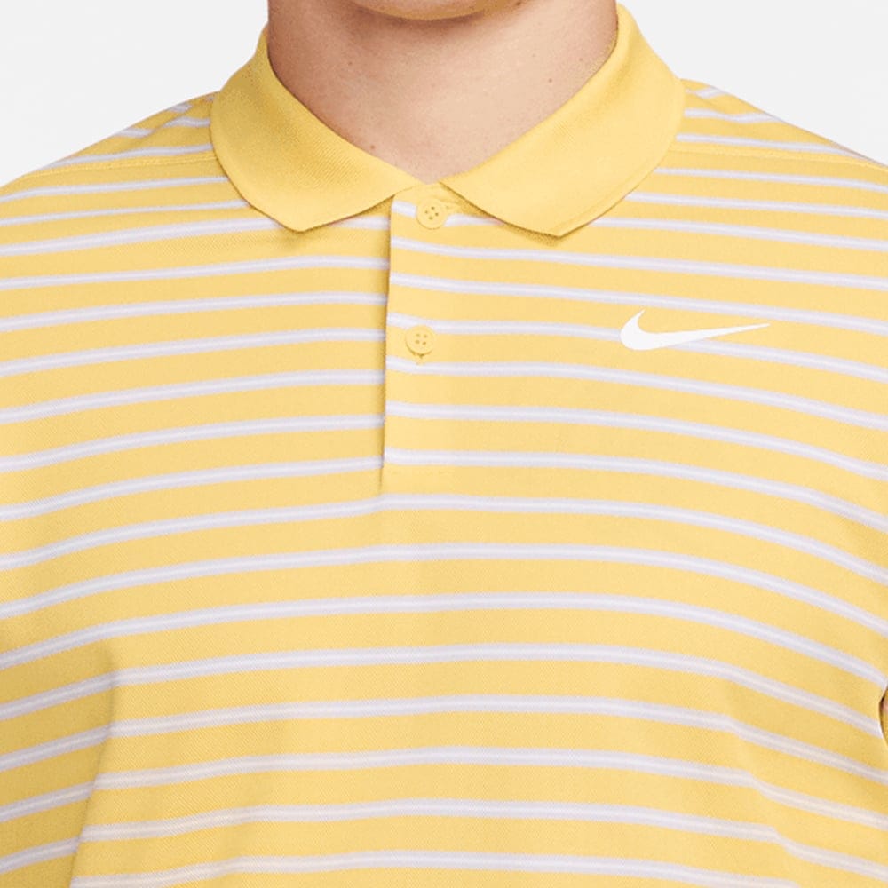 Nike Dri-FIT Victory Striped Polo Shirt - Topaz Gold/White