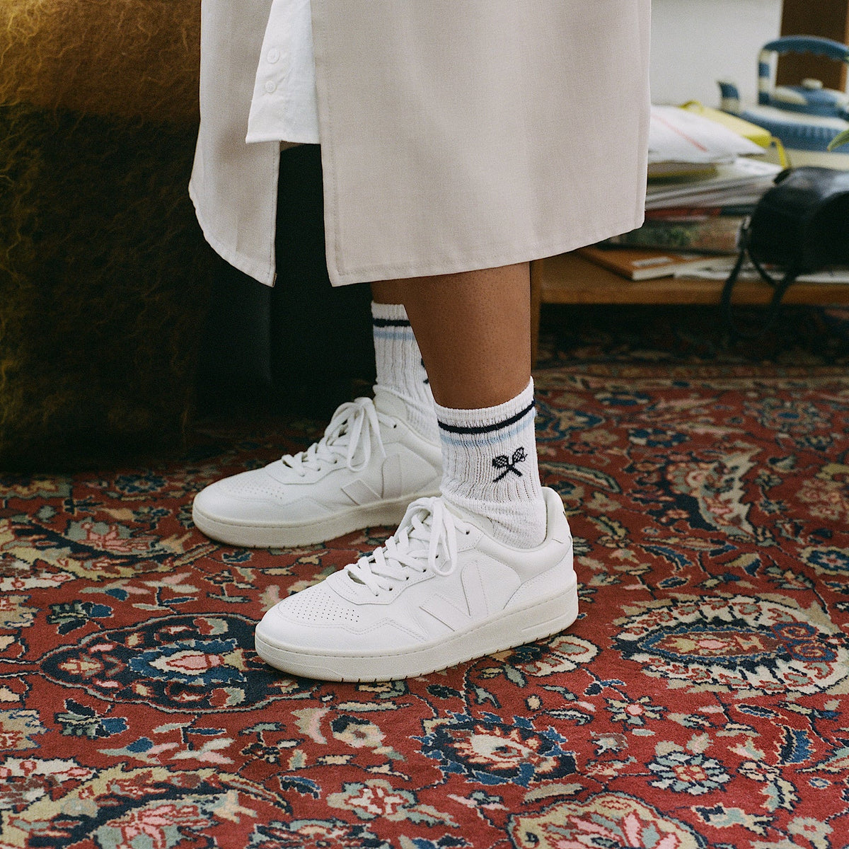 Women's V-90 LEATHER WHITE