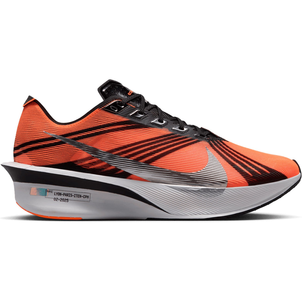 x DISTANCE Men's Vaporfly 4 Running Shoes Total Orange / Black / White / Metallic Silver