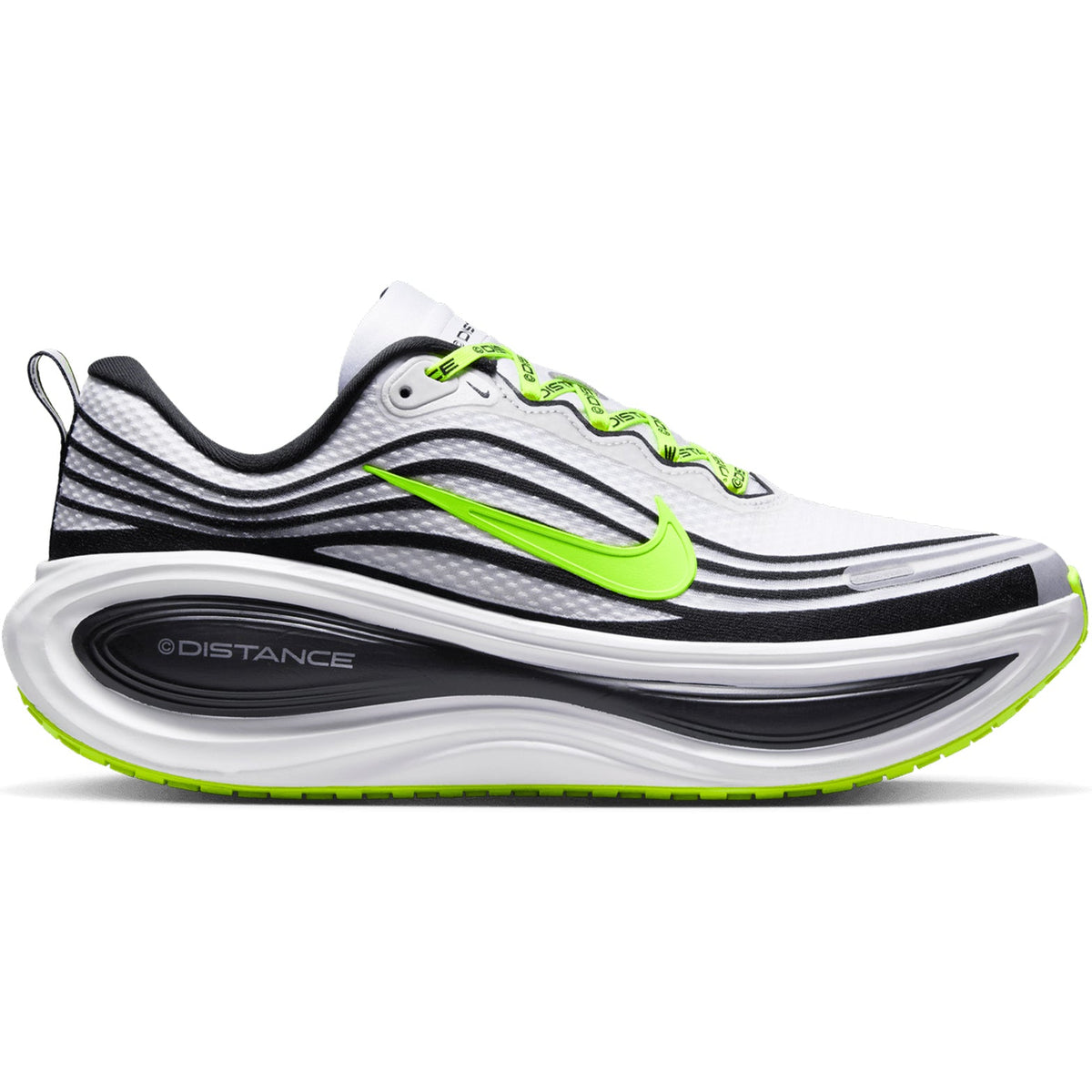 x DISTANCE Men's Vomero Plus Running Shoes White / Black / Volt / Metallic Silver