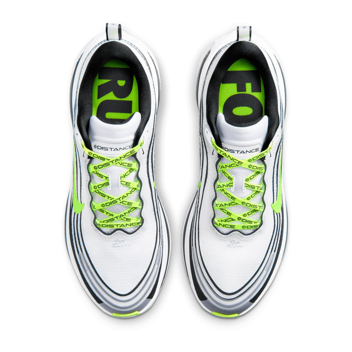 x DISTANCE Men's Vomero Plus Running Shoes White / Black / Volt / Metallic Silver