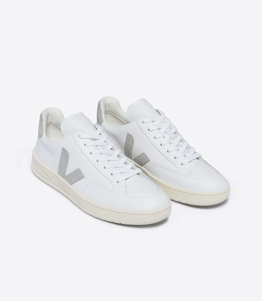 Men's V-12 LEATHER WHITE LIGHT GREY